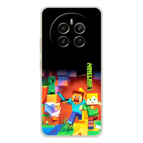 Чехол с рисунком «Герой Майнкрафт» для Realme 12 Чехол с рисунком «Герой Майнкрафт» для Realme 12