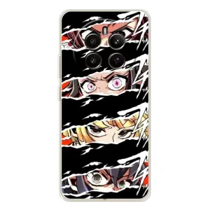 Силиконовые чехлы с глазами Anime для Realme 12 (Глаза на чорном)