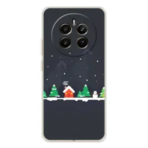 Силиконовый бампер на рождество для RealMe 12 (Город зимний)