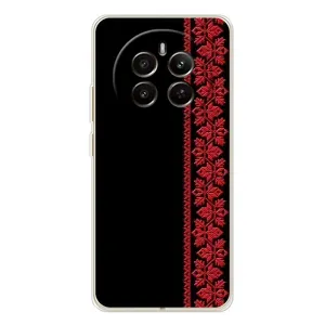 Силиконовый Чехол на RealMe 12 (Красная Вышиванка)