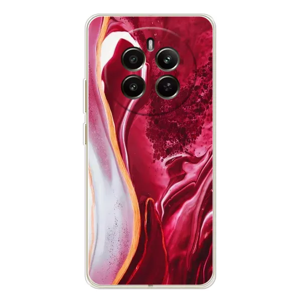 Чехол с рисунком «Красный мрамор» для Realme 12 Чехол с рисунком «Красный мрамор» для Realme 12