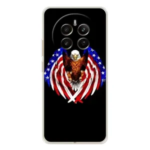 Чехол Флаг USA для RealMe 12 (Крылья США)