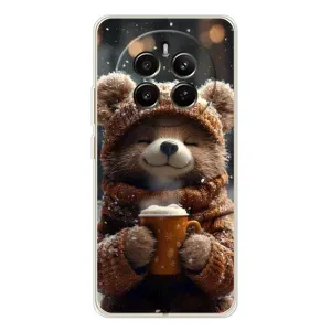 Друкований чохол 'Звірята з кавою' для RealMe 12 (Ведмедик з кавою)