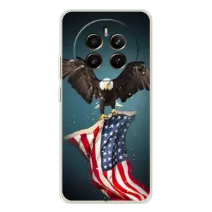 Чехол Флаг USA для RealMe 12 (Орел и флаг)