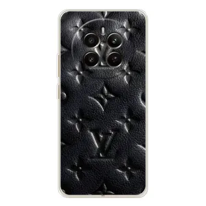 Текстурный Чехол Louis Vuitton для Реалми 13 4Джи (Черный ЛВ)