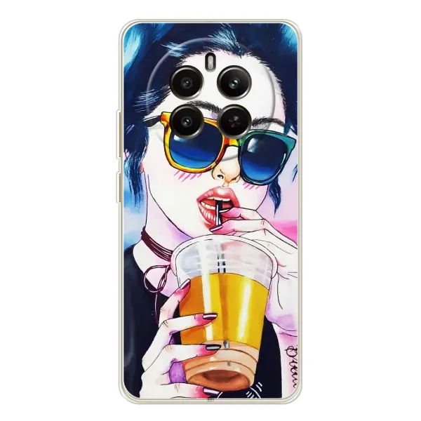 Чехол с рисунком «Девушка с коктейлем» для Realme 13 4G