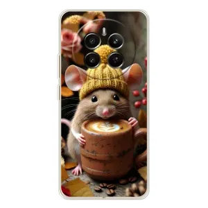 Печатный чехол «Зверята с кофе» для Realme 13 4G (Мышка с кофе)