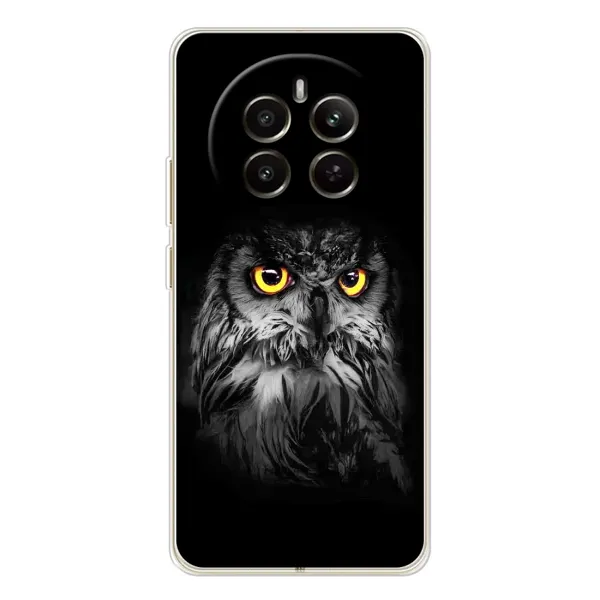 Чехол с рисунком «Сова на чёрном» для Realme 13 4G Чехол с рисунком «Сова на чёрном» для Realme 13 4G