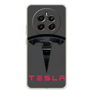 Силіконовий бампер з картинкою машини на Realme 13 4G (Logo TESLA)