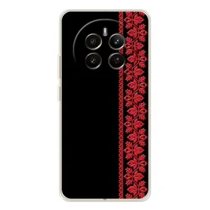 Силиконовый Чехол на Realme 13 4G с картинкой Вышиванки (Вышиванка на черном)