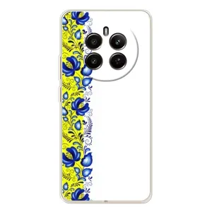 Силиконовый Чехол на Realme 13 4G с картинкой Вышиванки (Желто-синяя вышиванка)