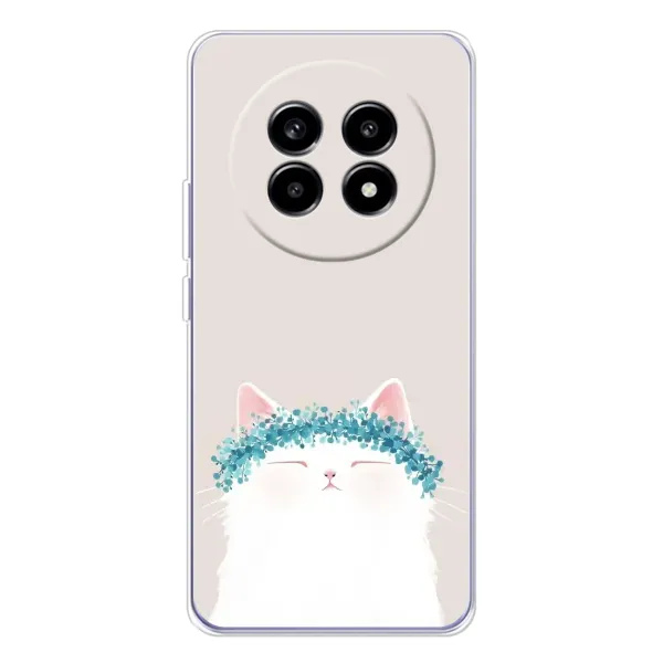 Чехол с рисунком «Белый котик» для Realme 13 Pro Plus