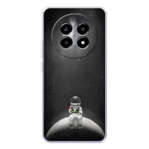 Силіконовый Чохол з принтом "Космонавти" на Realme 13 Pro Plus (Космонавт романтик)