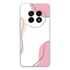 Чехол цветочный дизайн для Realme 13 Pro Plus (Розовый фон)