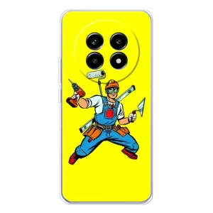 Силиконовый бампер (Работники) на Realme 13 Pro Plus (Строитель)