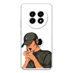 Силиконовый Чехол на Realme 13 Pro Plus с картинкой Стильных Девушек (В зеленом)
