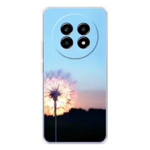 Силиконовый Чехол с одуванчиками на Realme 13 Pro Plus (Закат с одуванчиком)