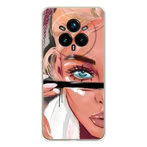 Силиконовый Чехол на Realme 14 Pro 5G с картинкой Стильных Девушек (Девушка и ресницы)