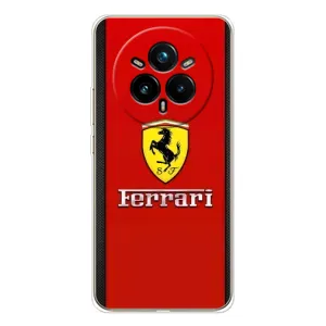Силиконовый бампер с картинкой машины на Realme 14 Pro 5G (Ferrari Logo)