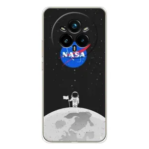 Силиконовый бампер с принтом "Наса" на Realme 14 Pro 5G (Космонавт NASA)