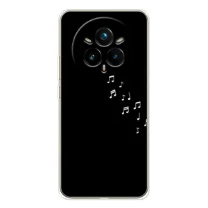 Чохол з картинками на чорному фоні для Realme 14 Pro 5G (Ноти)