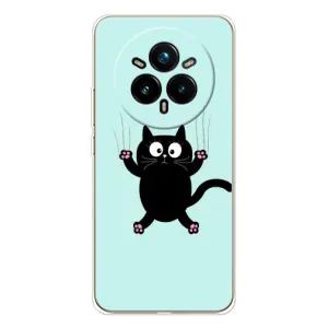 Силіконовий чохол з котиком для Realme 14 Pro 5G (Падаючий кіт)
