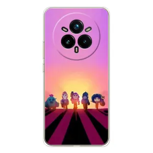 Силиконовый Чехол на Realme 14 Pro 5G с картинкой Brawl Stars (Персонажи в закате)
