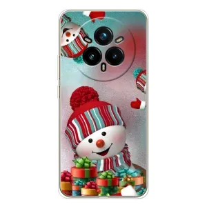 Чехлы на Новый Год Realme 14 Pro 5G (Снеговик в шапке)