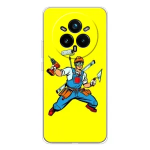 Силиконовый бампер (Работники) на Realme 14 Pro 5G (Строитель)