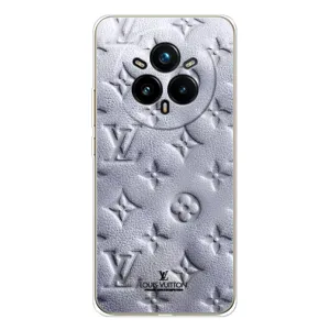 Текстурный Чехол Louis Vuitton для Реалми 14 Про Плюс (Белый ЛВ)