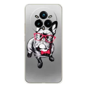 Чехол (ТПУ) Милые собачки для Realme 14 Pro Plus (Бульдог в очках)