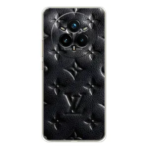 Текстурный Чехол Louis Vuitton для Реалми 14 Про Плюс (Черный ЛВ)
