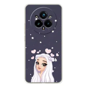 Чехол Стильные девушки на Realme 14 Pro Plus (Девушка и сердечки)