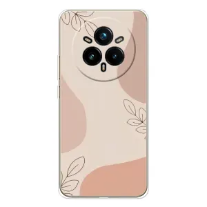 Чехол цветочный дизайн для Realme 14 Pro Plus (Коричневый фон)