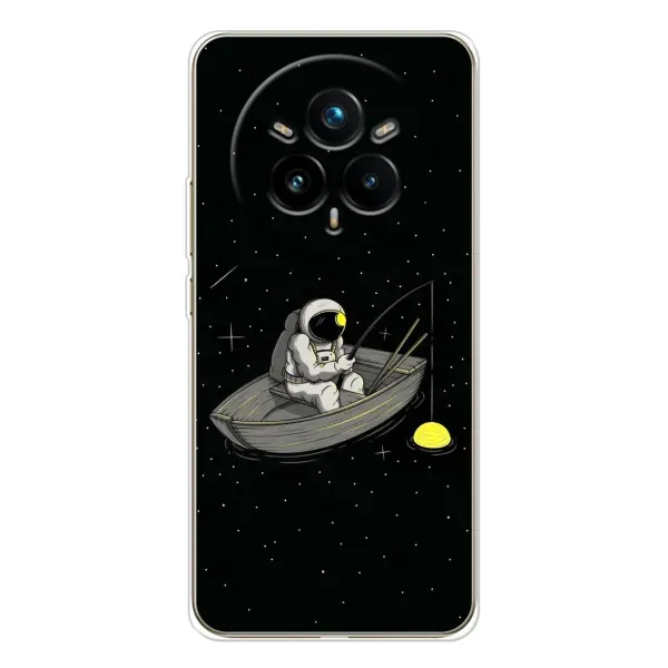 Чехол с рисунком «Космонавт на рыбалке» для Realme 14 Pro Plus