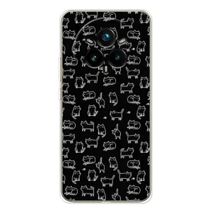 Чехол на тематику: Коты для Realme 14 Pro Plus (Котики на черном)