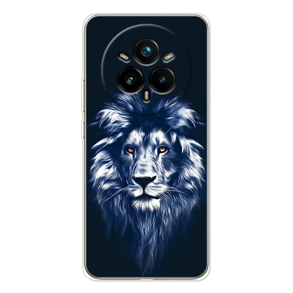 Чехол с рисунком «Лев - синий» для Realme 14 Pro Plus