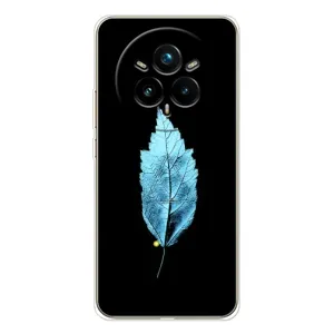 Чохол з картинками на чорному фоні для Realme 14 Pro Plus (Листя)