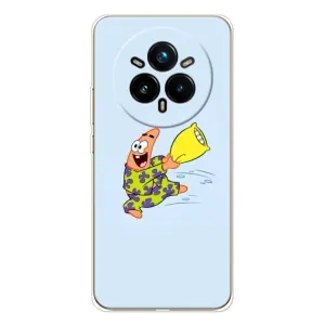 Чехлы с Патриком на Realme 14 Pro Plus (Патрик с подушкой)