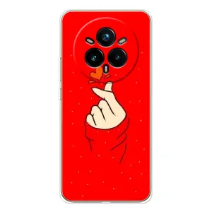 Чехлы (Знак сердечка) на Realme 14 Pro Plus (Сердце на красном)
