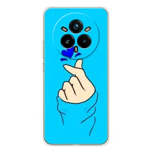 Чехлы (Знак сердечка) на Realme 14 Pro Plus (Сердце на синем)