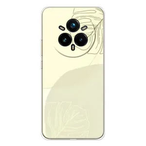 Чехол цветочный дизайн для Realme 14 Pro Plus (Зелёный фон)