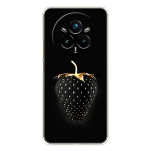 Чехол с изображением вкусной еды для Realme 14 Pro (Чёрная клубника)