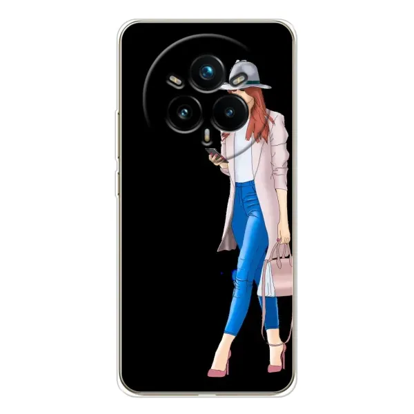 Чехол с рисунком «Девушка со смартфоном» для Realme 14 Pro 5G Чехол с рисунком «Девушка со смартфоном» для Realme 14 Pro 5G