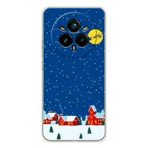 Силиконовый бампер на рождество для Realme 14 Pro (Город в снегу)