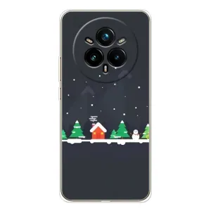 Силиконовый бампер на рождество для Realme 14 Pro (Город зимний)