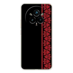 Силиконовый Чехол на Realme 14 Pro (Красная Вышиванка)