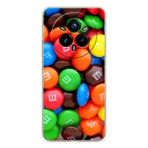 Чехол с изображением вкусной еды для Realme 14 Pro (Разноцветные M&M'S)