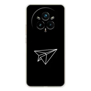 Чохол з картинками на чорному фоні для Realme 14 Pro (Літак)
