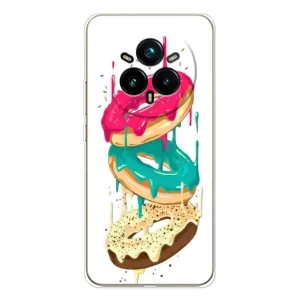 Чехол с изображением вкусной еды для Realme 14 Pro (Сочные пончики)